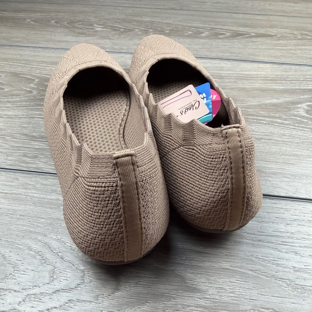 Skechers Women Cleo 2.0 Love Spell Flat Knit Skimmer Mocha Brown Size 8.5 New - Picture 4 of 8